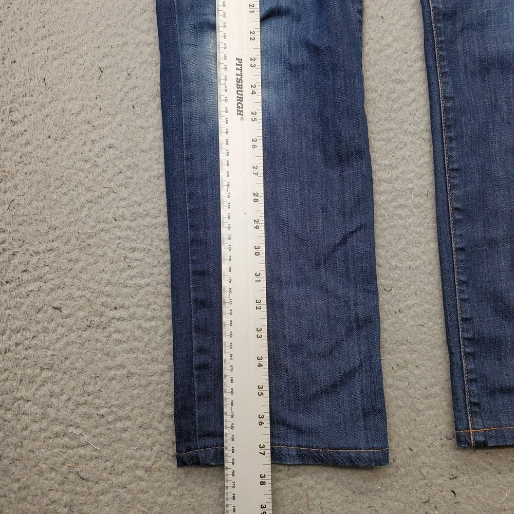 7 For All Mankind Carsen Jeans Mens 34 Blue Denim Distressed Modern Straight Leg